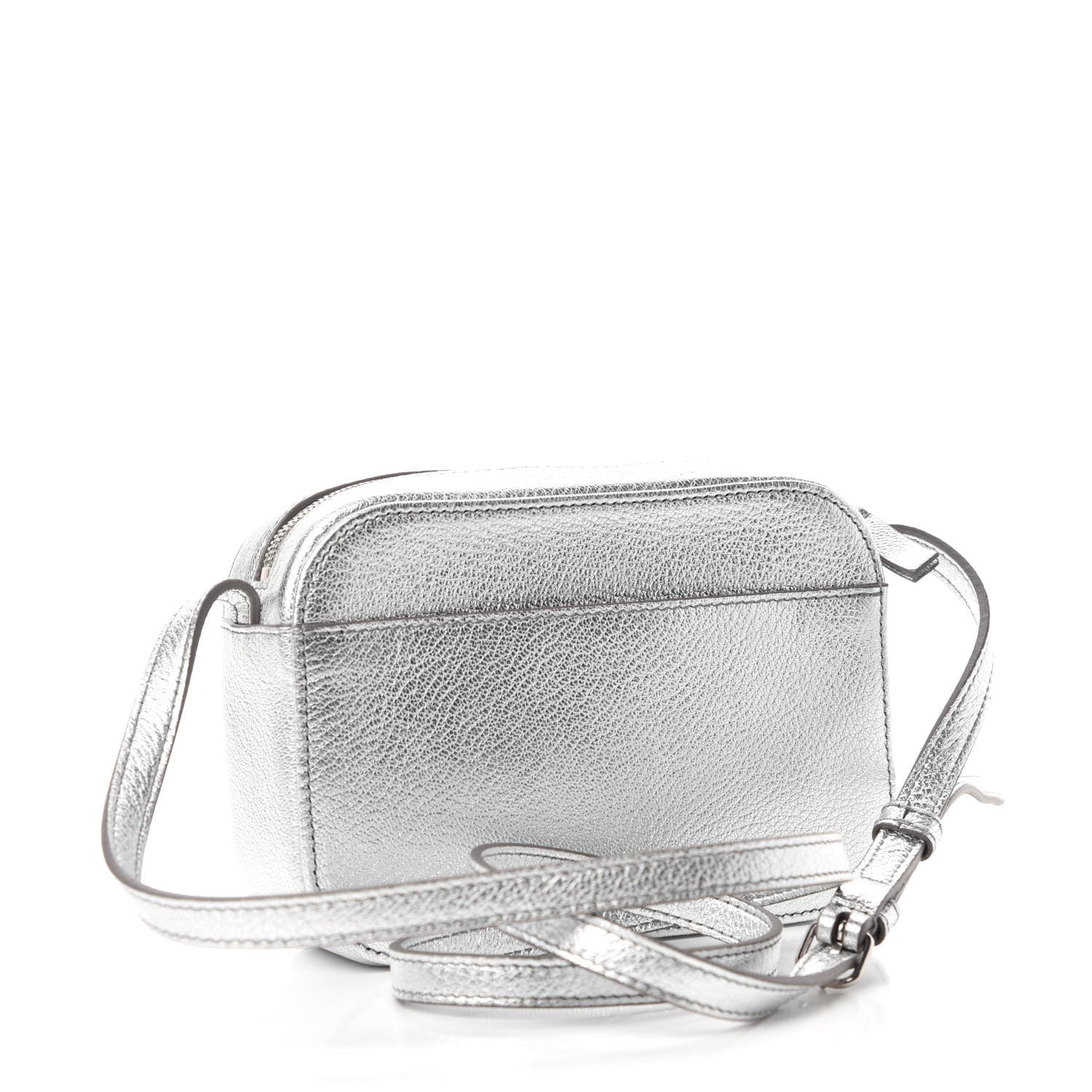 Balenciaga Metallic Goatskin Logo XS Everyday Camera Bag Argent Black 3 of 9