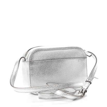 Balenciaga Metallic Goatskin Logo XS Everyday Camera Bag Argent Black 3 of 9