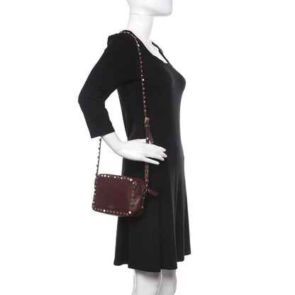 Valentino Garavani Pebbled Calfskin Rockstud Rolling Camera Bag Rubin 2 of 9