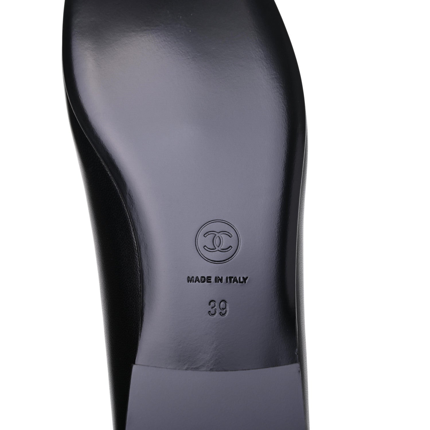 Chanel Lambskin Patent Cap Toe Ballerina Flats 39 Black 7 of 9