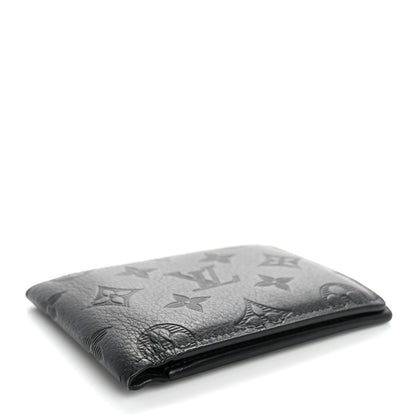 Louis Vuitton Calfskin Monogram Shadow Multiple Wallet Black 4 of 10