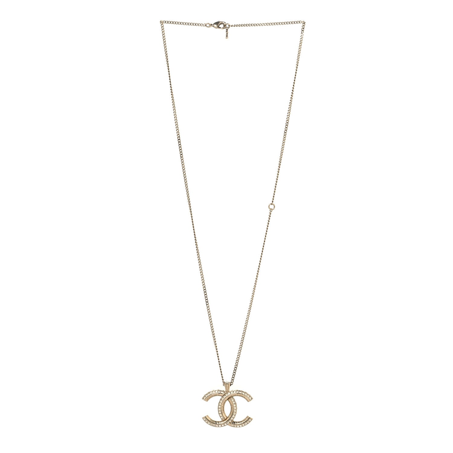 Chanel Metal Quilted CC Necklace Gold 3 of 4