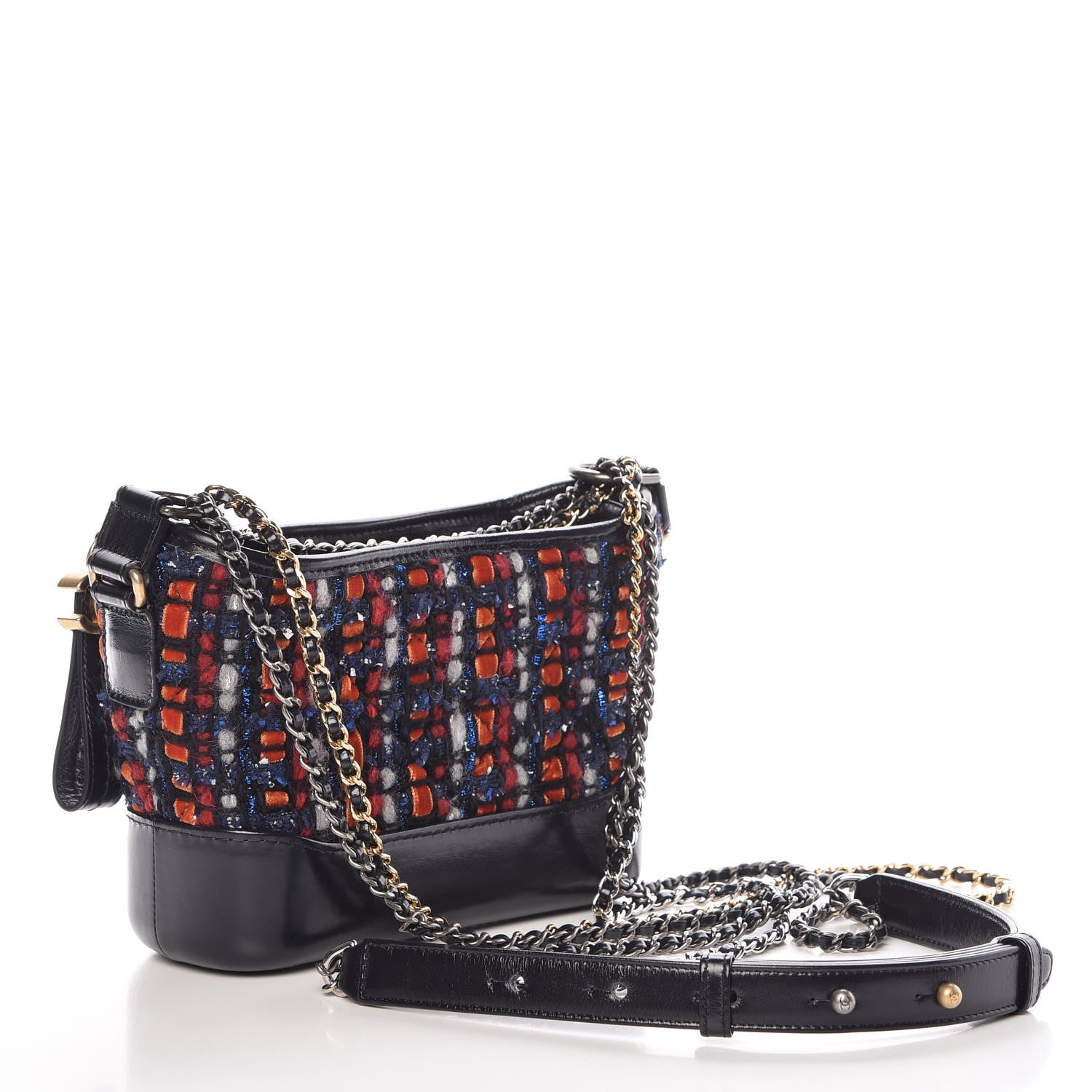 Chanel Tweed Calfskin Small Gabrielle Hobo Navy 3 of 10