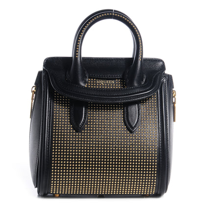 Alexander McQueen Leather Studded Mini Heroine Top Handle Bag Black 1 of 9