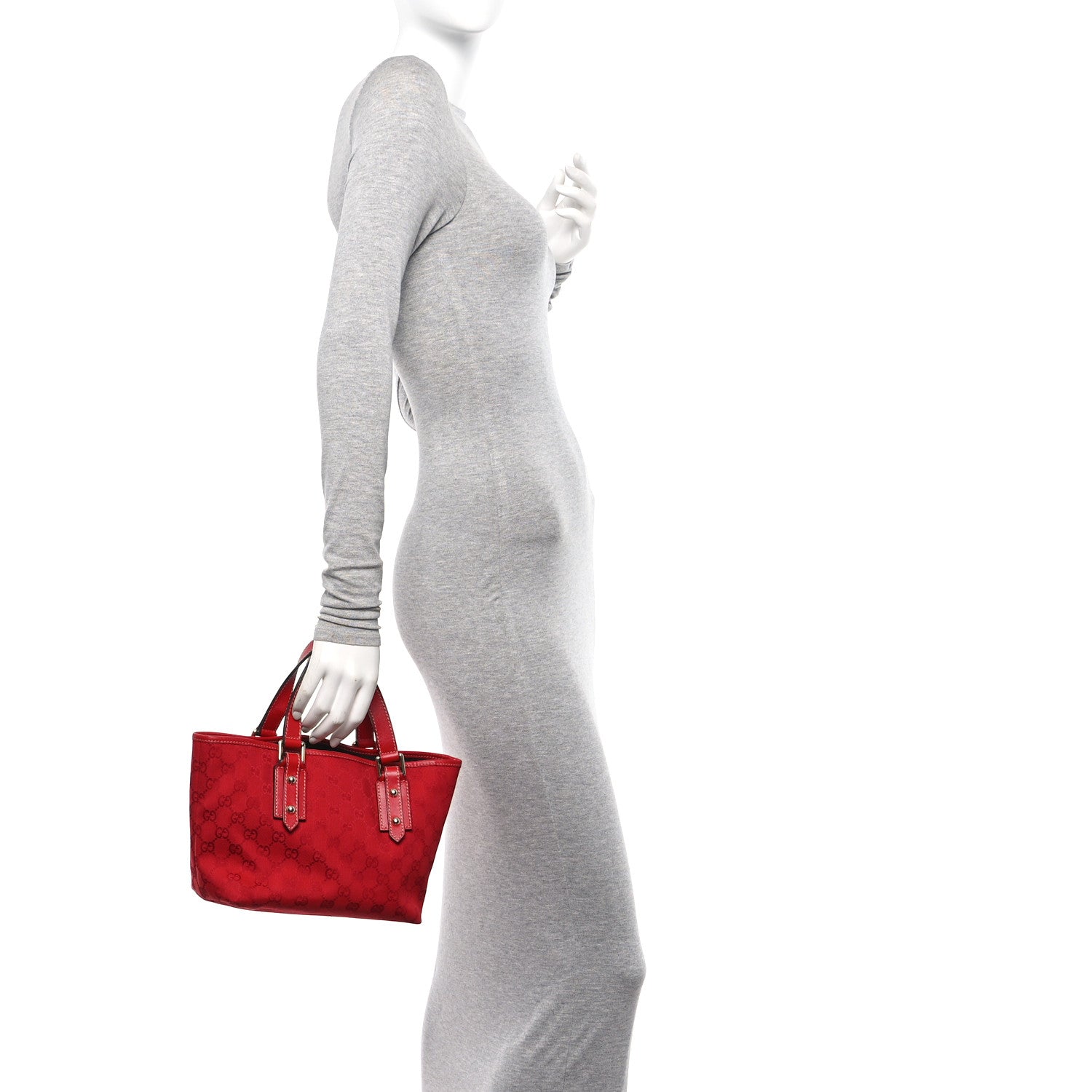 Gucci Monogram Small Jolicoeur Tote Red 2 of 11