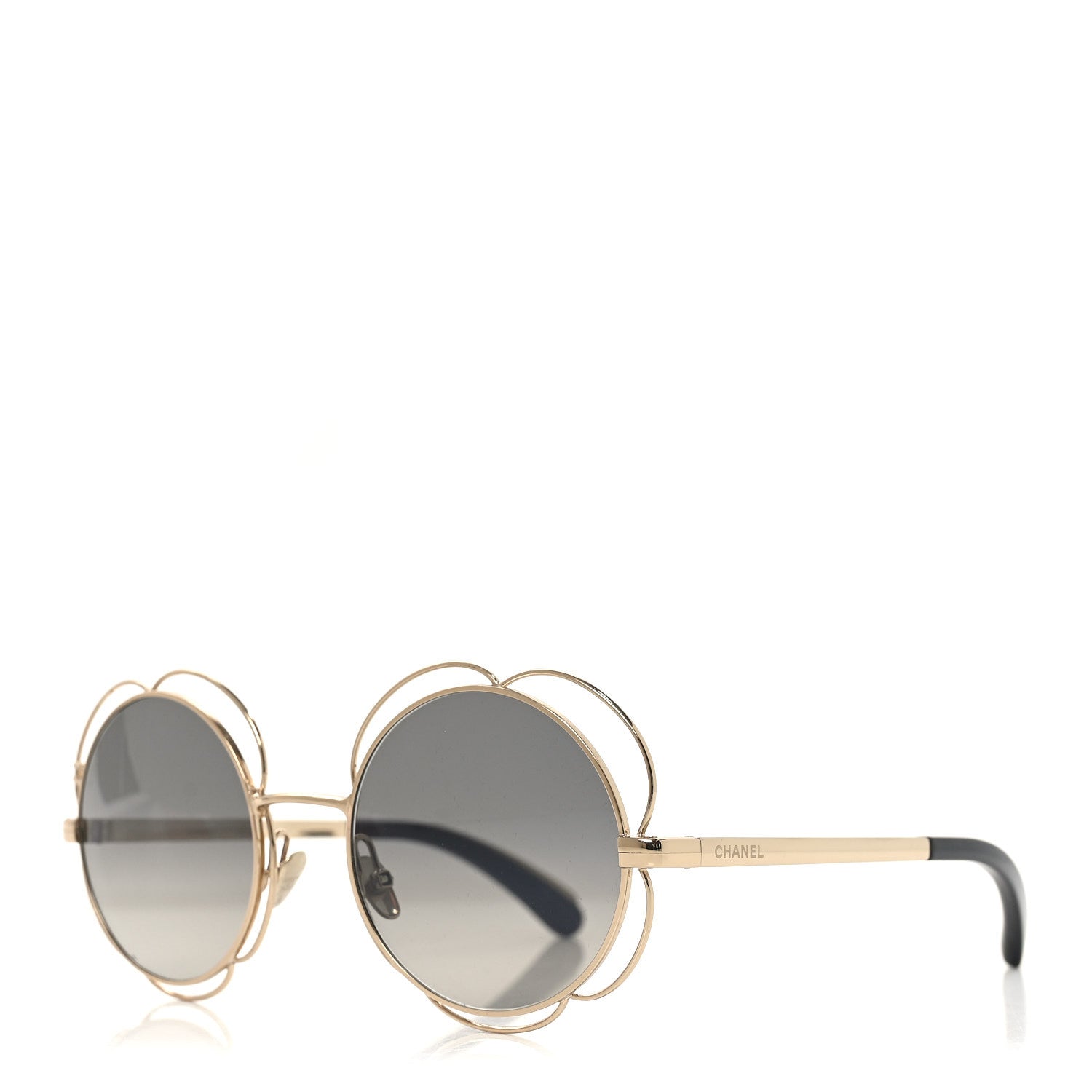 Chanel Metal Round Camellia Sunglasses 71573 Gold 1 of 7
