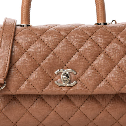 Chanel Caviar Quilted Lizard Embossed Mini Coco Handle Flap Brown 11 of 11