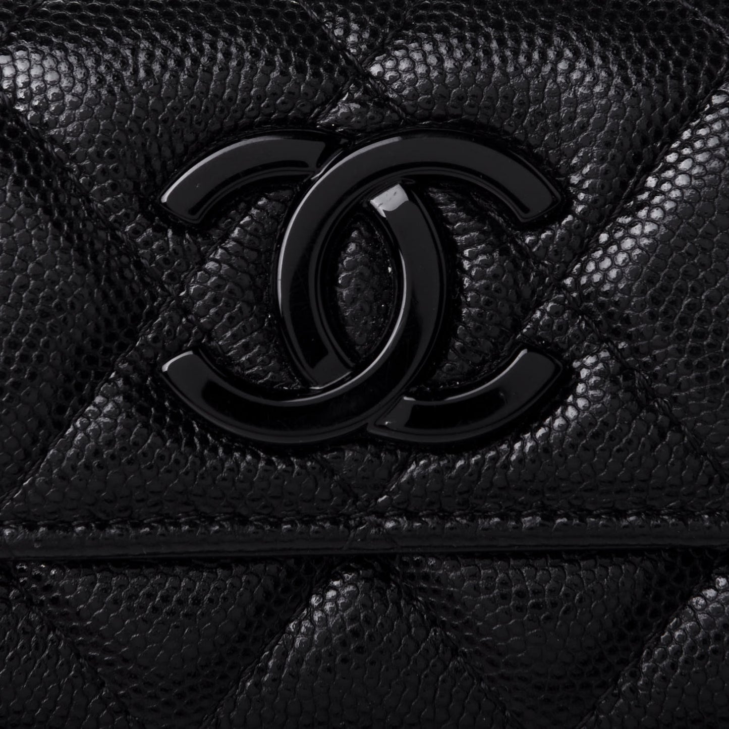 Caviar Quilted My Everything Small Flap Wallet Black