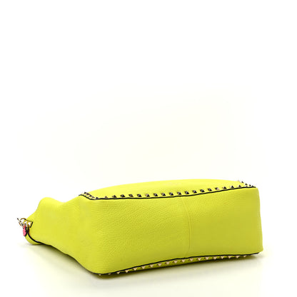 Valentino Garavani Grained Calfskin Large Rockstud Reversible Tote Pink Yellow 7 of 13