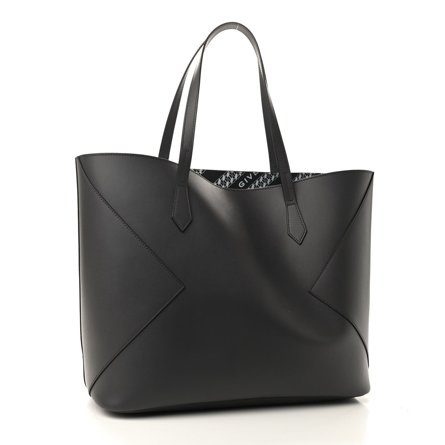 Smooth Calfskin Wing Shopper Tote Grey White