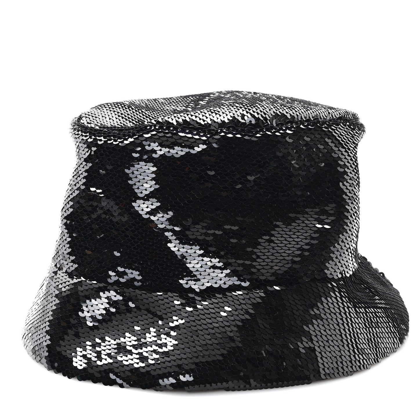 Paillettes Logo Bucket Hat L Black