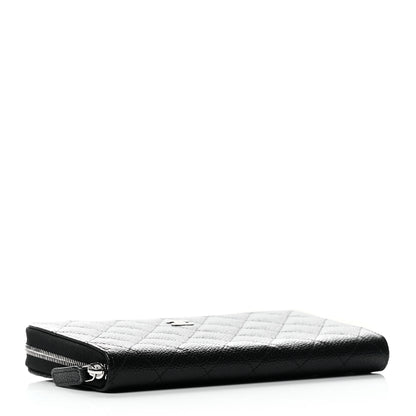 Chanel Caviar Quilted Large Gusset Zip Around Wallet Black 4 of 9