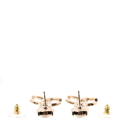 Chanel Glass Crystal CC Chain Drop Earrings Gold 3 of 5