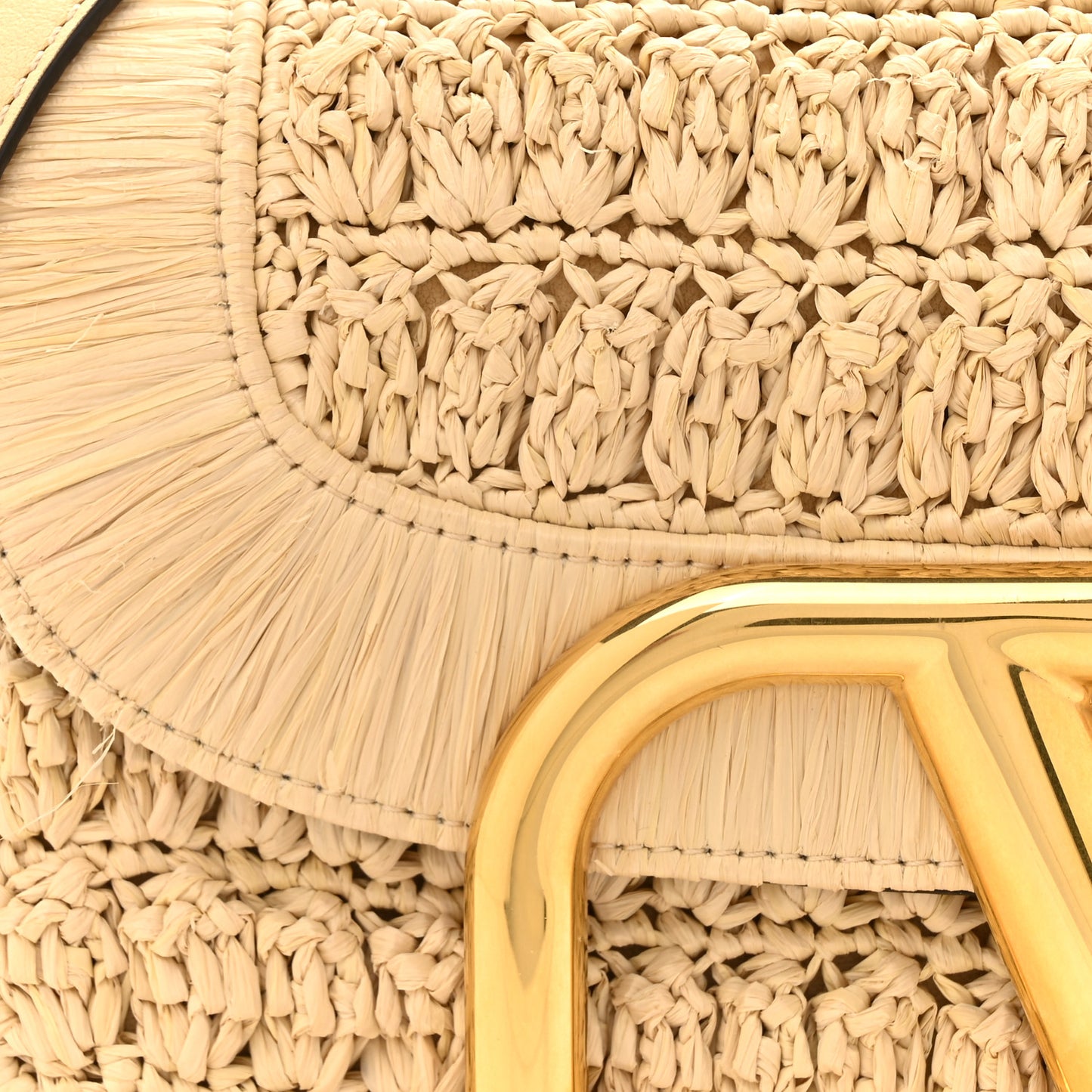 Raffia Braided Supervee Crossbody Bag Beige