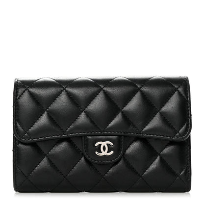 Chanel Lambskin Quilted Small Flap Wallet Black 1 of 7