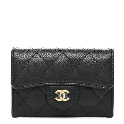 Chanel Caviar Quilted Flap Card Holder Wallet Black 1 of 10