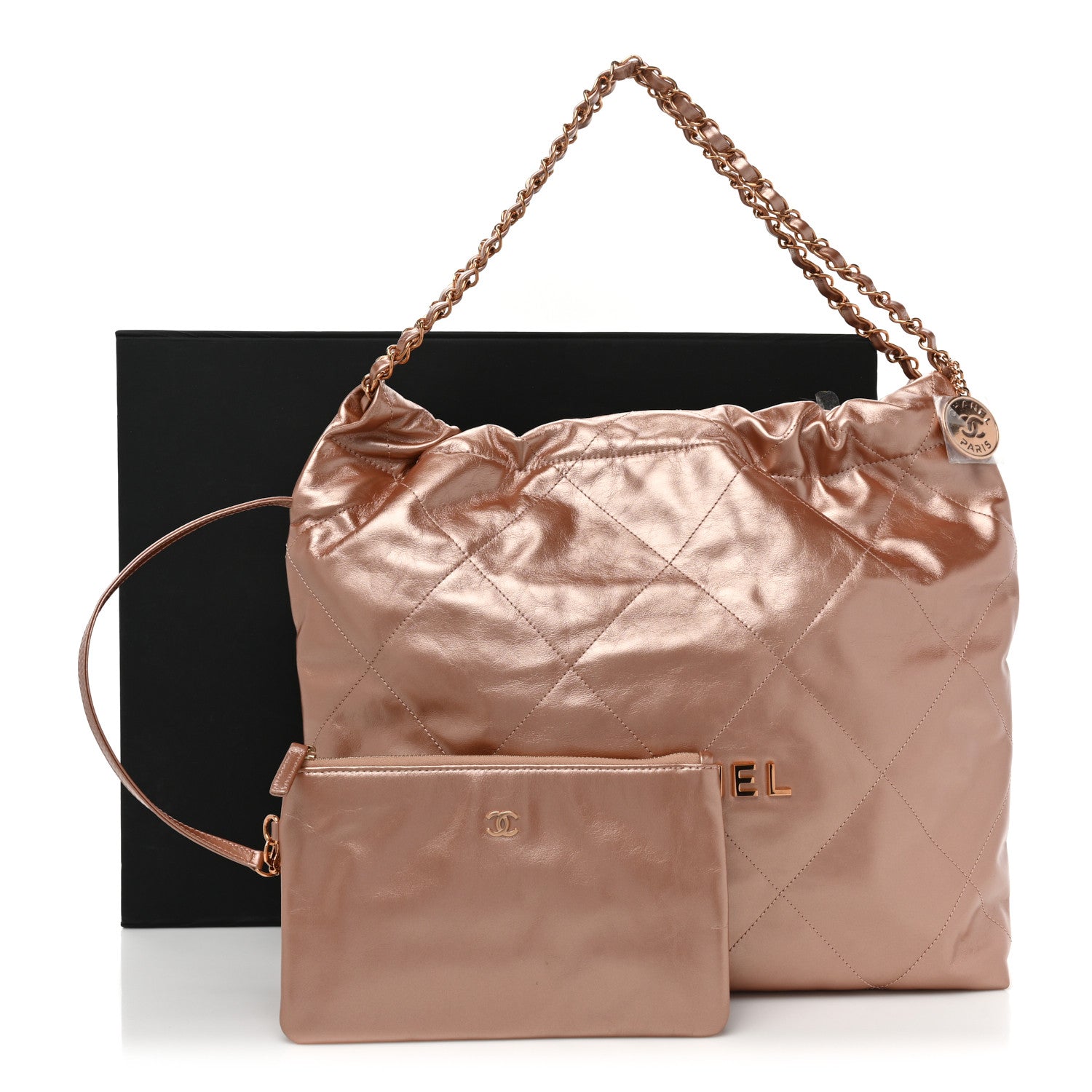 Chanel Metallic Calfskin Quilted Chanel 22 Pink 12 of 12