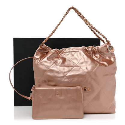 Chanel Metallic Calfskin Quilted Chanel 22 Pink 12 of 12