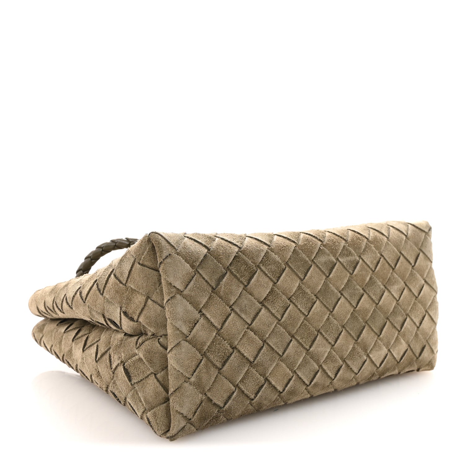 Bottega Veneta Suede Intrecciato Small Andiamo Shoulder Bag Cypress 4 of 9