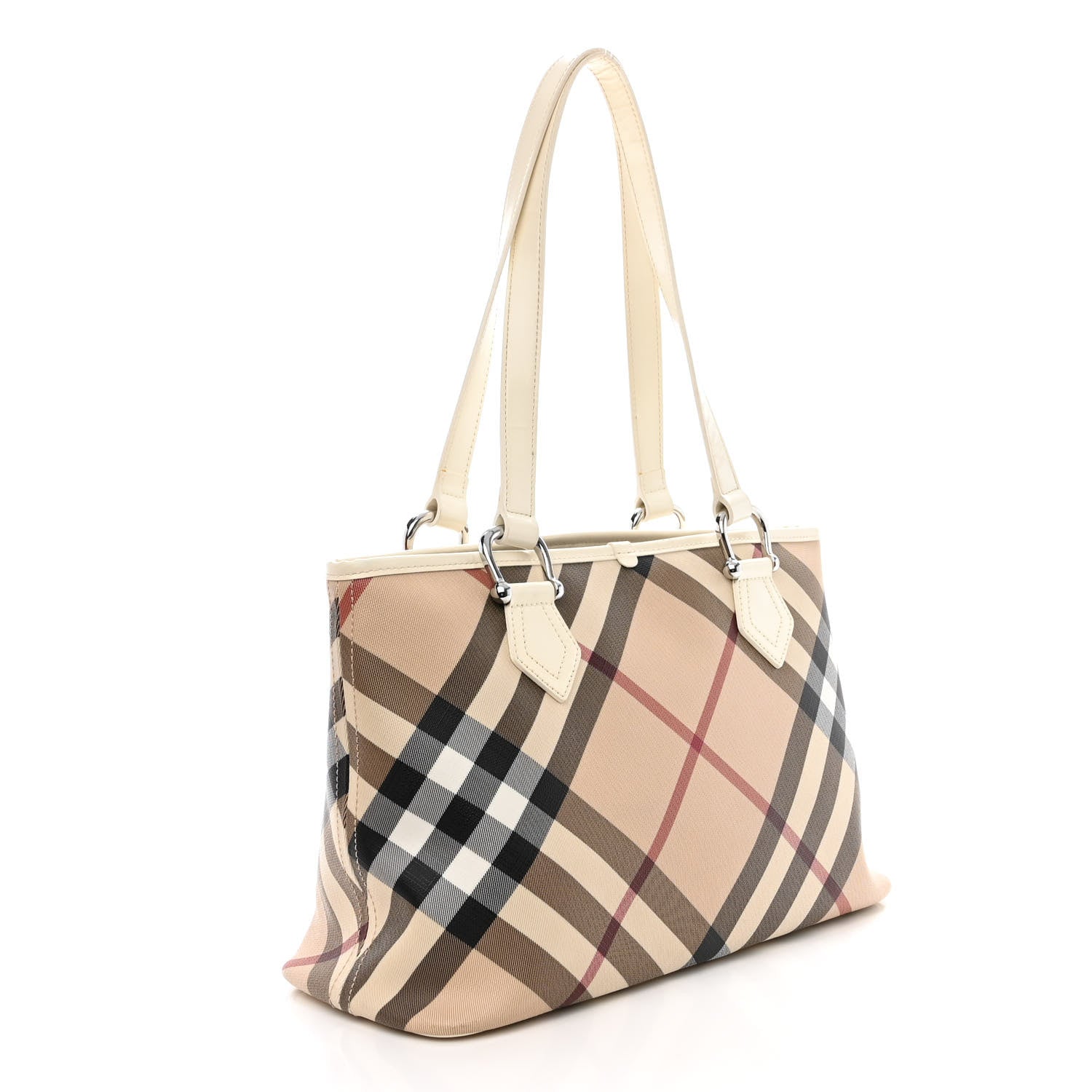 Burberry Nova Check Large Nickie Tote White 3 of 16