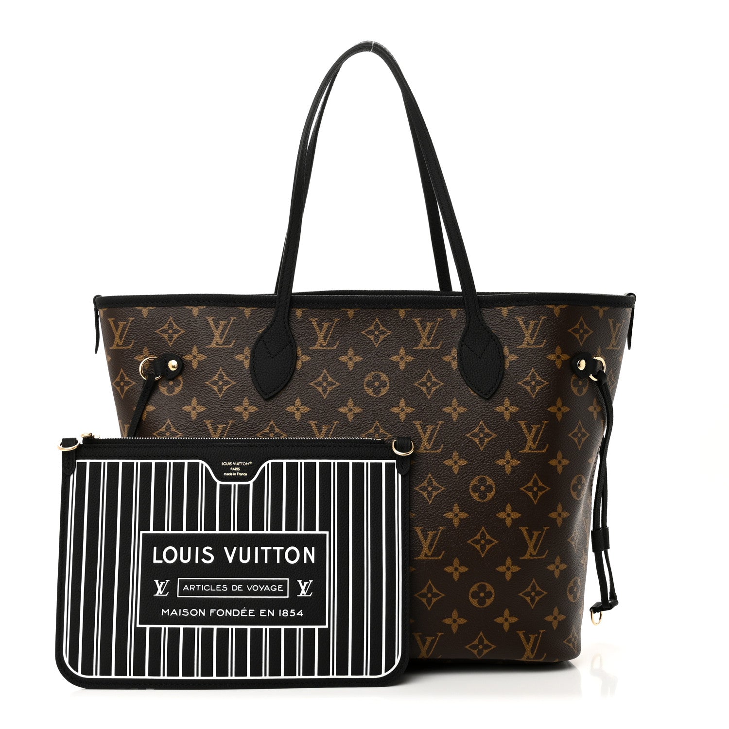 Louis Vuitton Monogram Calfskin Neo Neverfull Inside Out MM Black 4 of 17