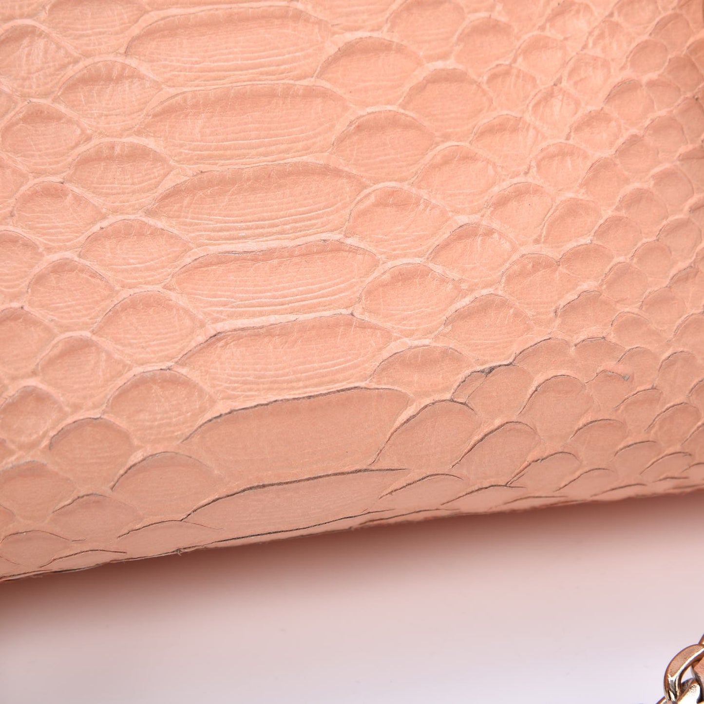 Nappa Snake Embossed Small Lily Natural