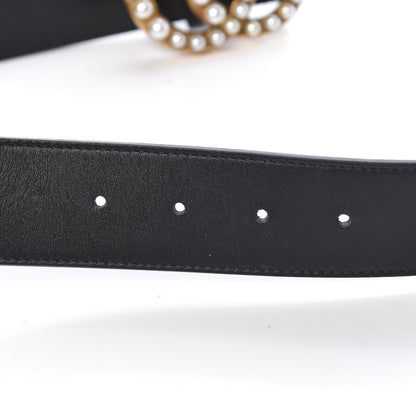 Gucci Moon Calfskin Pearl Double G 40mm Belt 90 36 Black Cream 5 of 6