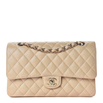 Chanel Iridescent Caviar Quilted Medium Double Flap Beige 1 of 12