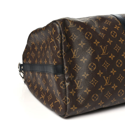 Louis Vuitton Monogram Macassar Keepall Bandouliere 55 7 of 9