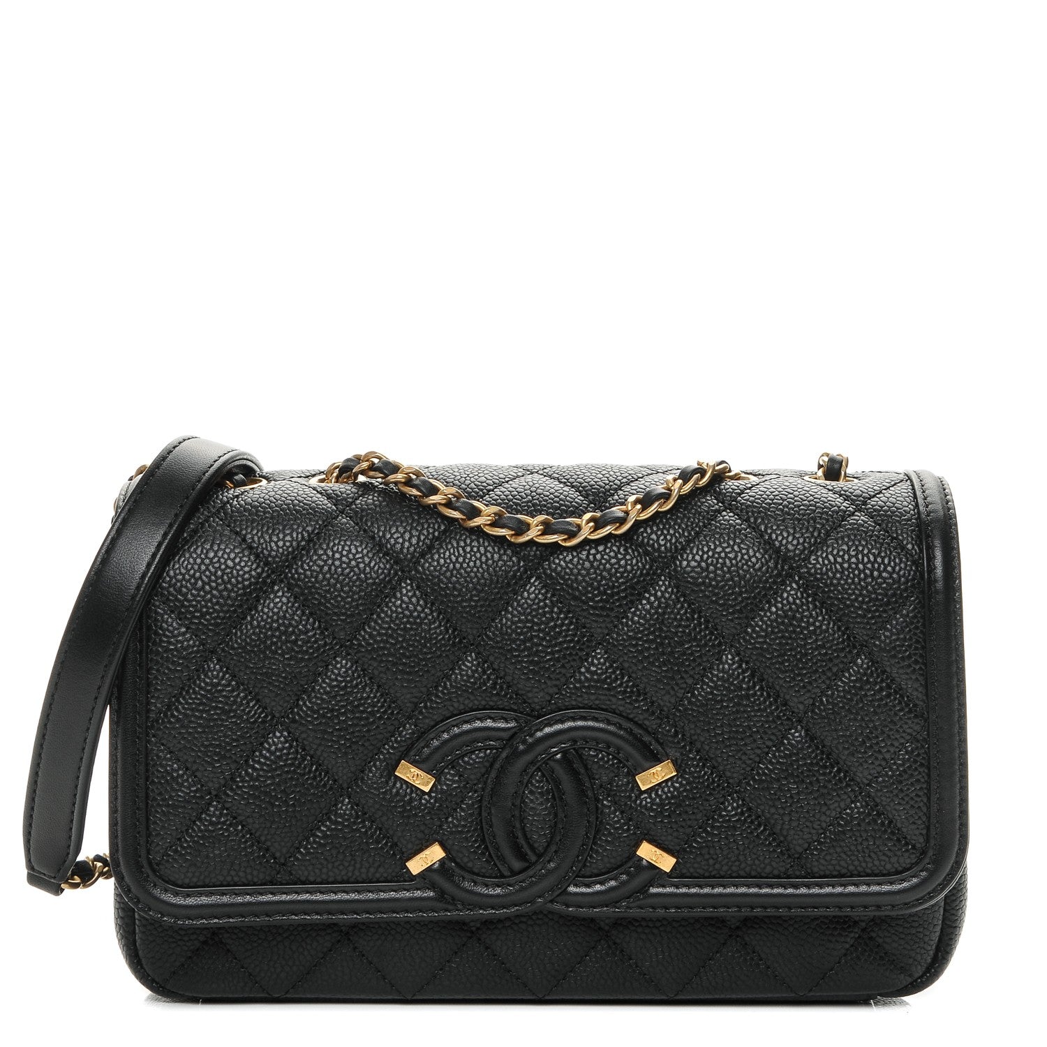 Chanel Caviar Quilted Small CC Filigree Flap Black 1 of 7
