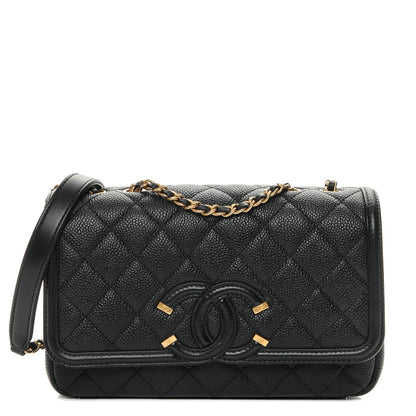 Chanel Caviar Quilted Small CC Filigree Flap Black 1 of 7