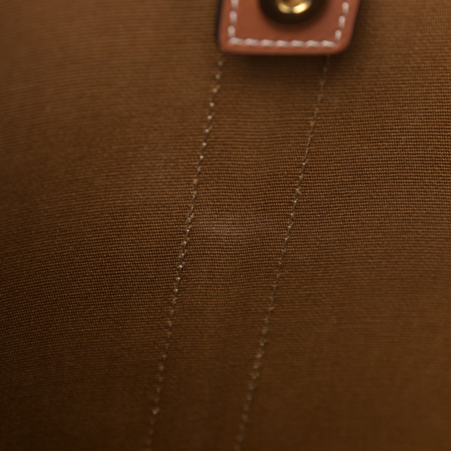 Triomphe Canvas Calfskin Small Bucket Bag Tan
