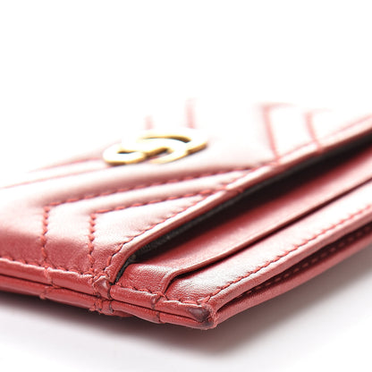 Gucci Calfskin Matelasse GG Marmont Card Holder Hibiscus Red 9 of 11