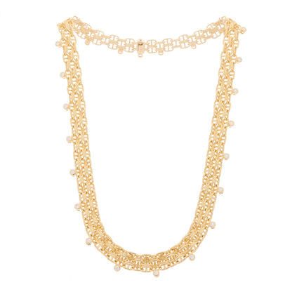 Hermes 18K Yellow Gold Diamond MM Chaine d'Ancre Calypso Necklace 3 of 6