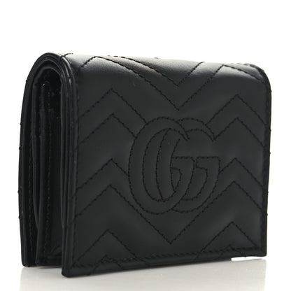 Gucci Calfskin Matelasse GG Marmont Card Case Wallet Black 3 of 8