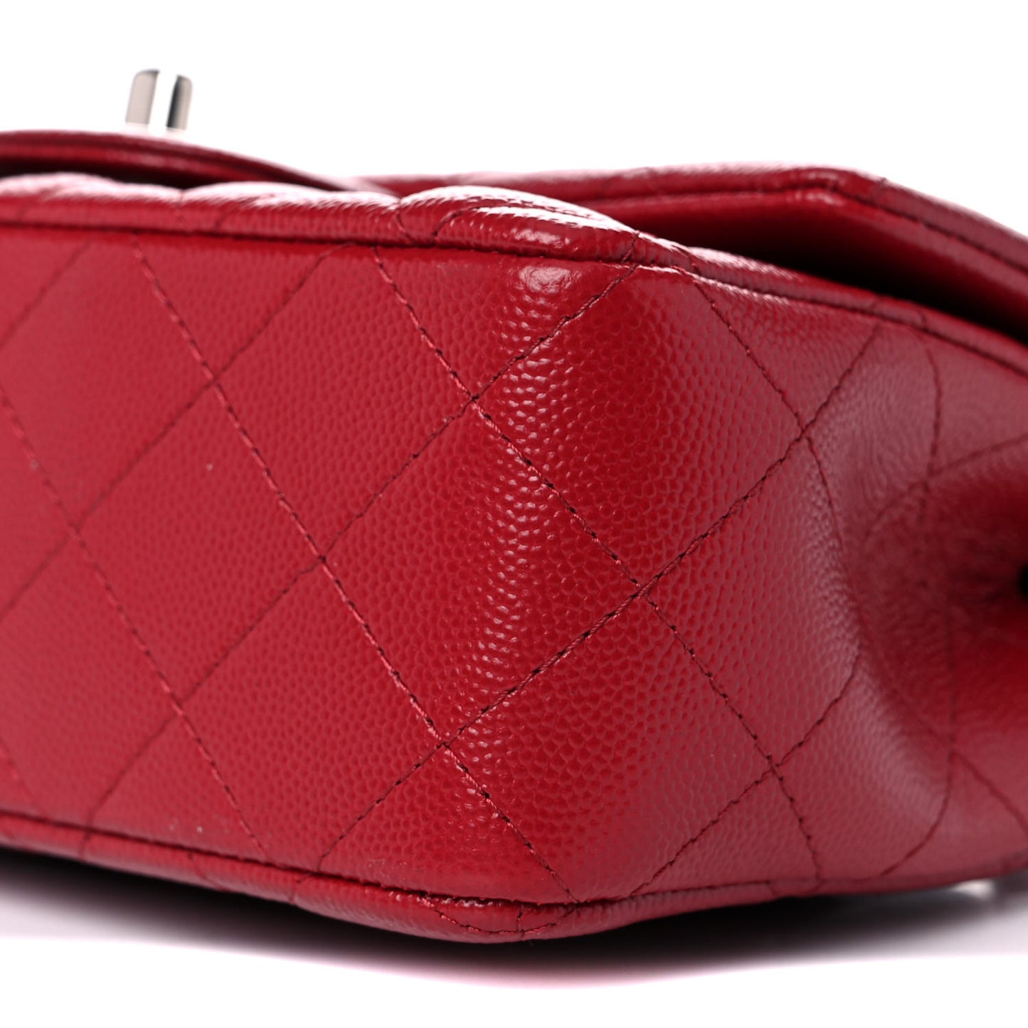 Caviar Quilted Mini Rectangular Flap Red