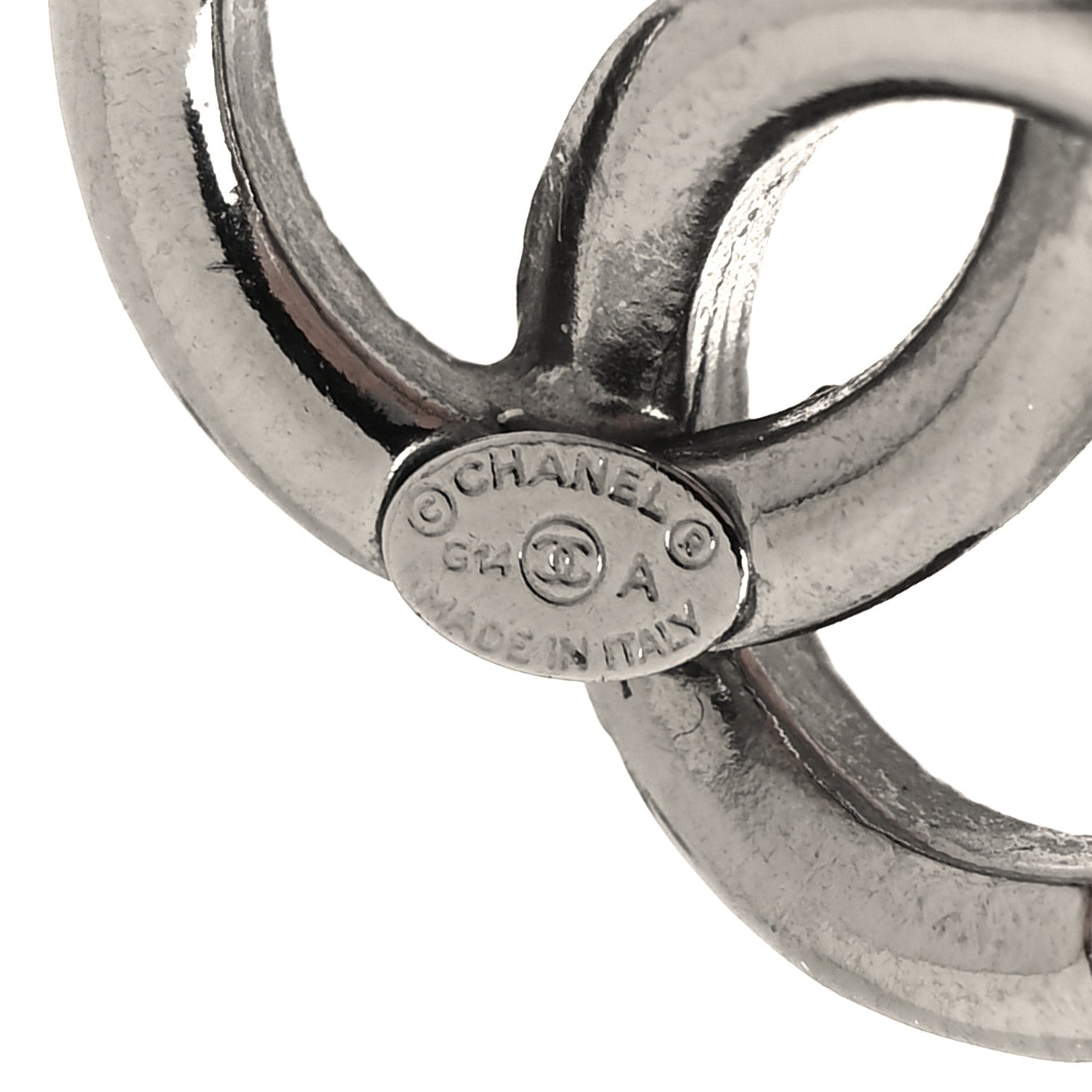 Chanel CC Drop Earrings Ruthenium 4 of 4