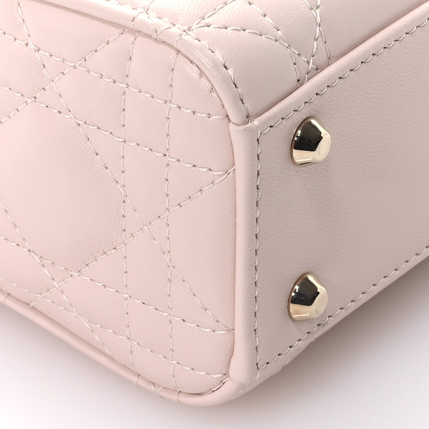 Lambskin Cannage Mini Bi-Color Lady Dior Rose Quartz Pastel Yellow