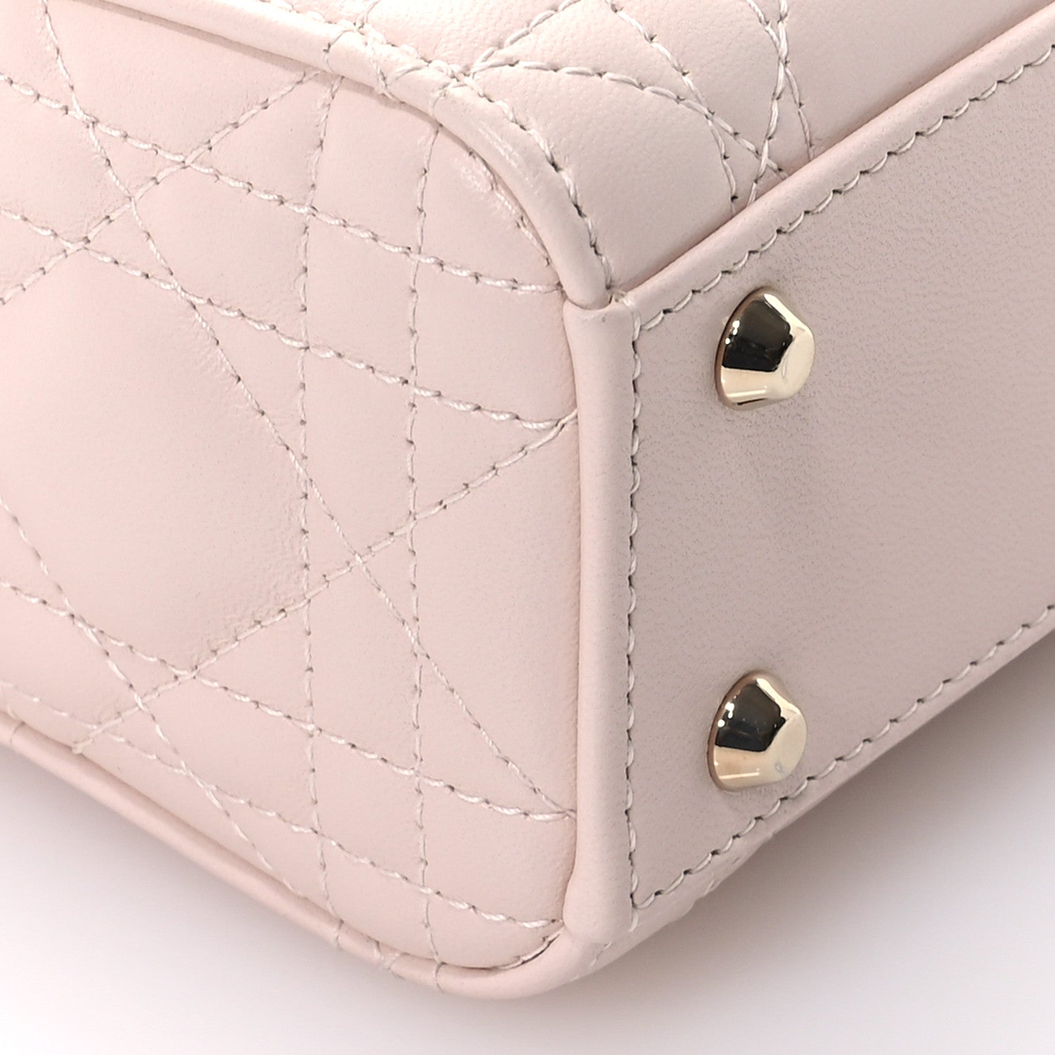 Christian Dior Lambskin Cannage Mini Bi-Color Lady Dior Rose Quartz Pastel Yellow 9 of 11