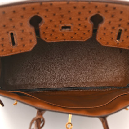 Hermes Ostrich HAC Birkin 32 Gold 5 of 10