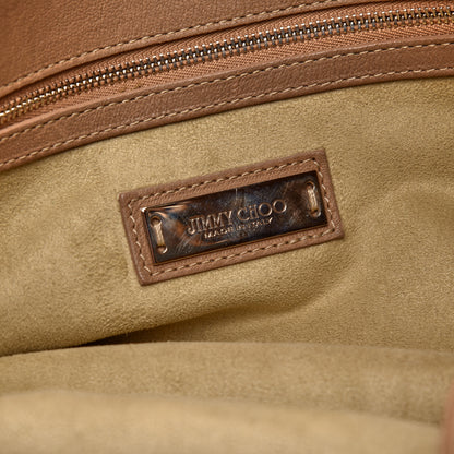 Jimmy Choo Lambskin Biker Large Hobo Beige 9 of 11