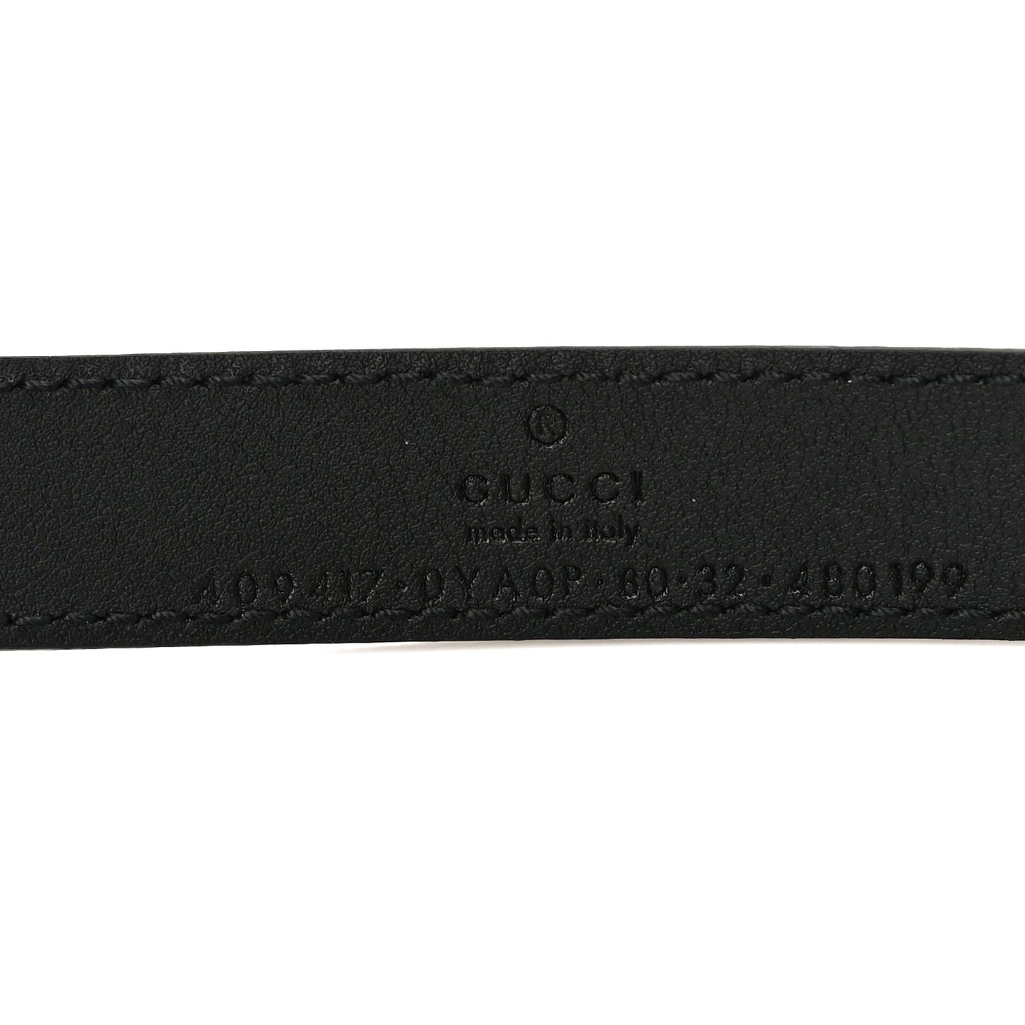 Plutone Calfskin Palladium Double G 20mm Belt 80 32 Black