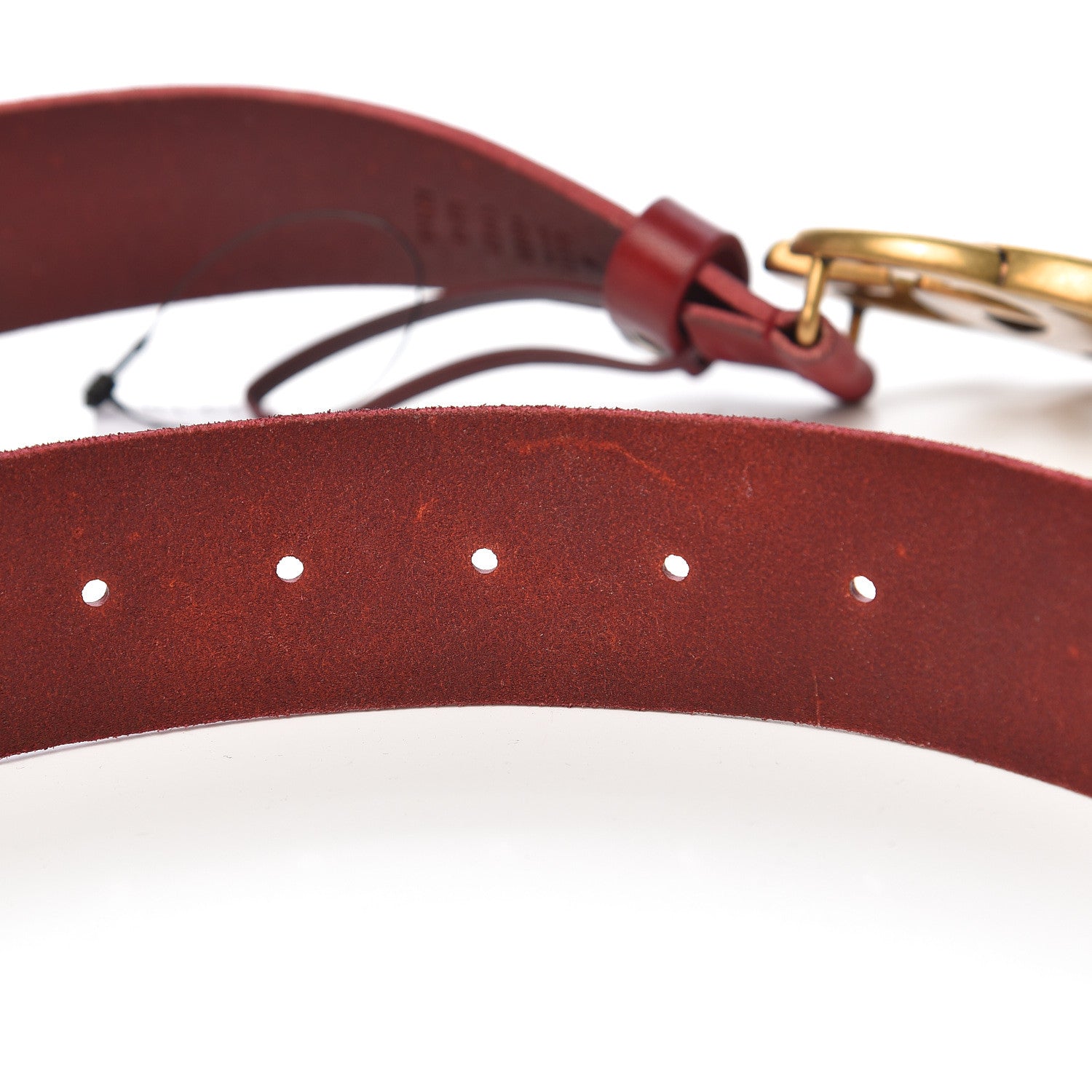 Gucci Faded Calfskin Double G 40mm Belt 105 42 Dark Red 6 of 12