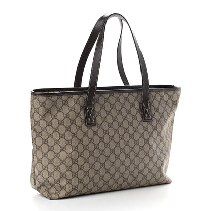 Gucci GG Supreme Monogram Medium Zippered Shopping Tote Dark Brown 4 of 11