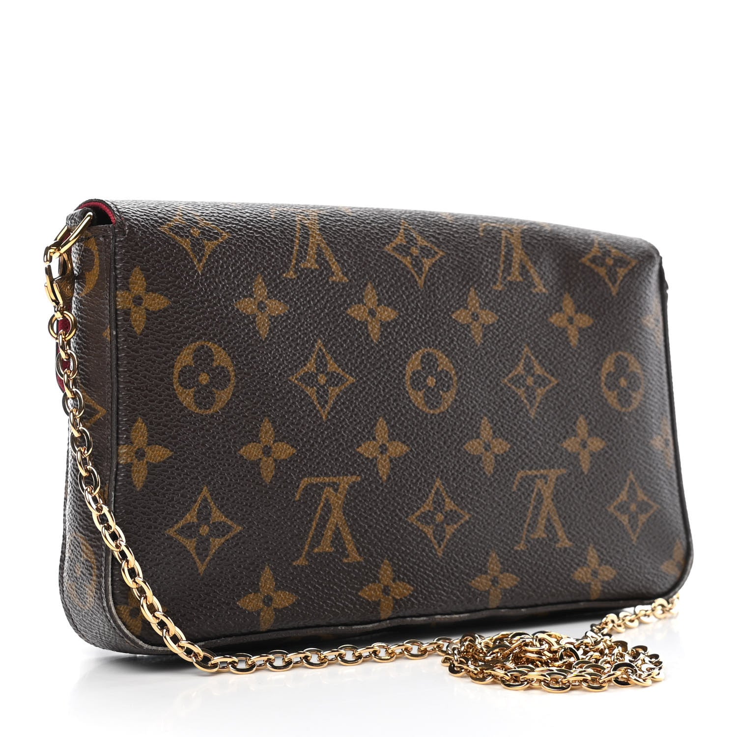 Louis Vuitton Monogram Pochette Felicie Chain Wallet Fuchsia 2 of 4