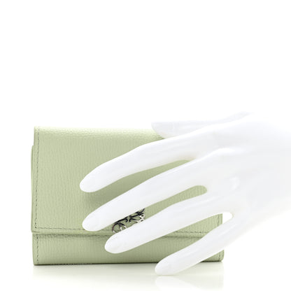 Loewe Pebble Grain Calfskin Anagram Small Vertical Wallet Green 2 of 10