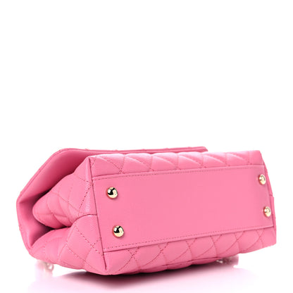 Chanel Caviar Lizard Embossed Quilted Mini Coco Handle Flap Pink 4 of 11