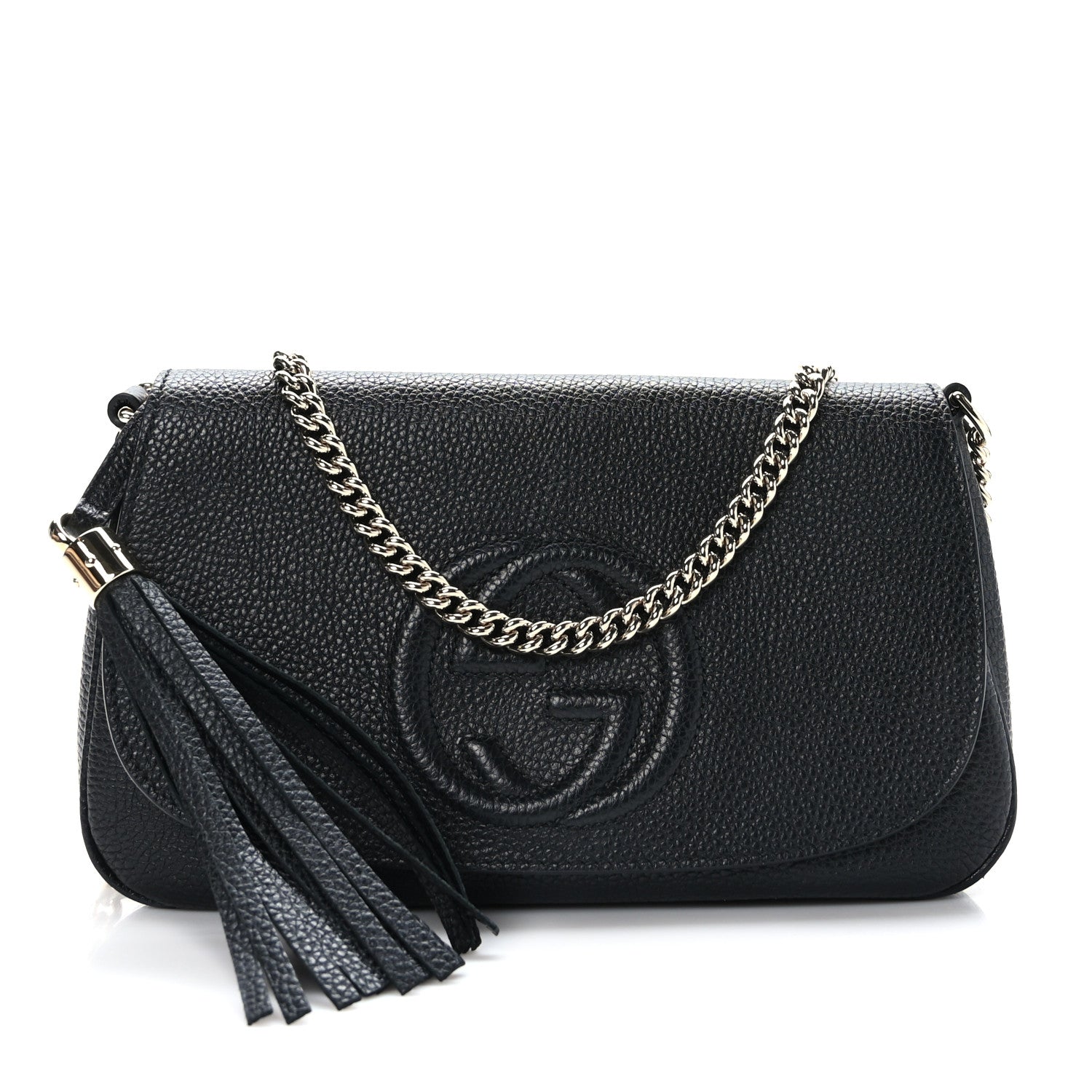 Gucci Pebbled Calfskin Medium Soho Flap Crossbody Black 1 of 9