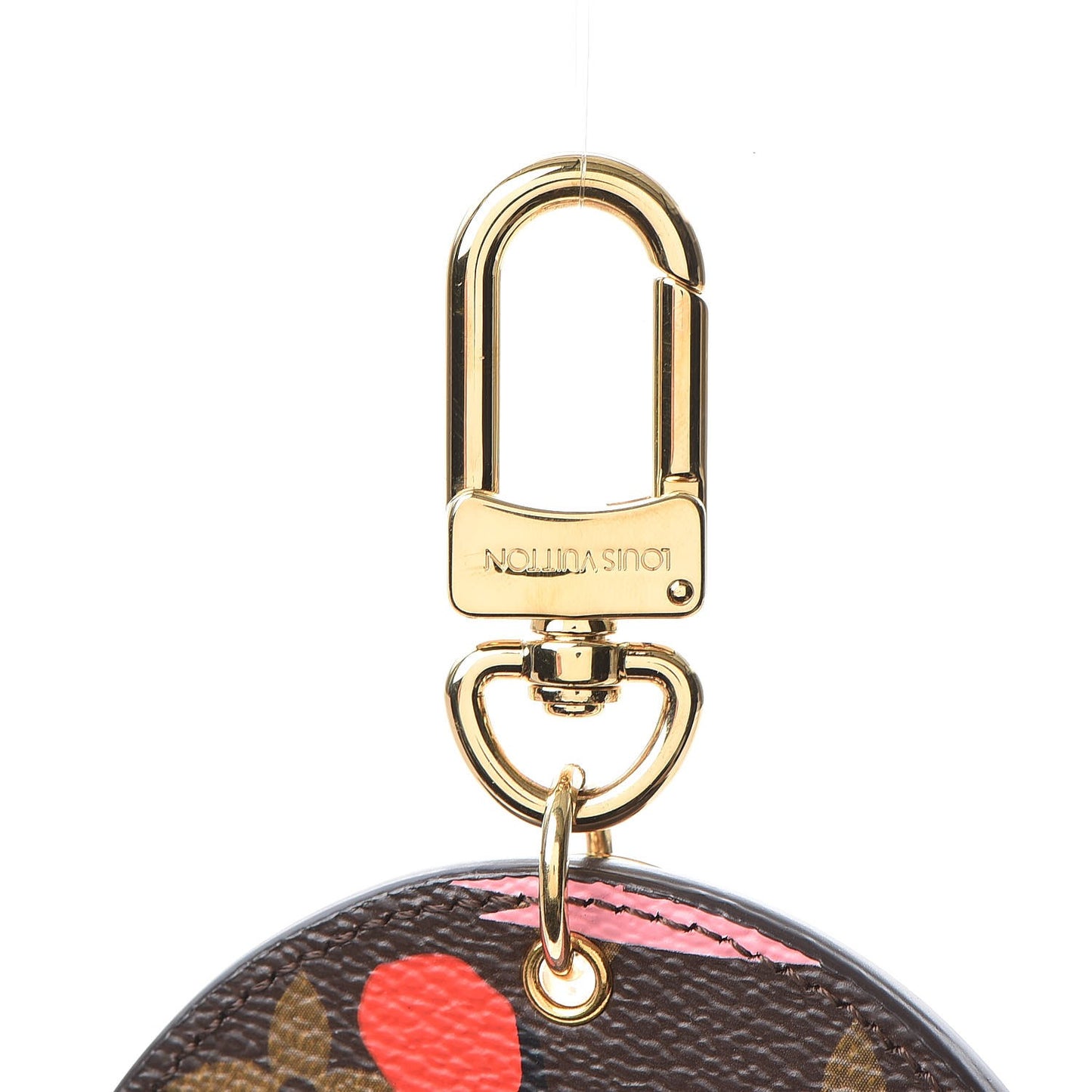 Monogram Jungle Dots Bag Charm Key Ring Sugar Pink Poppy