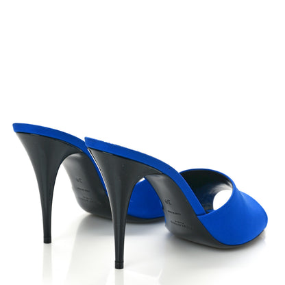 Saint Laurent Crepe De Chine Suite Mule Sandals 39 Picasso Blue 4 of 10